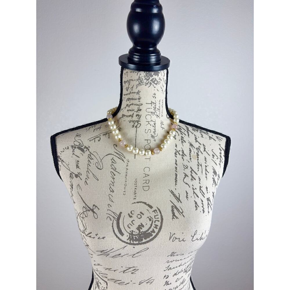 B9 Napier Chunky Faux Pearl Necklace Vintage Statement Bridal Wedding Formal - Picture 3 of 10